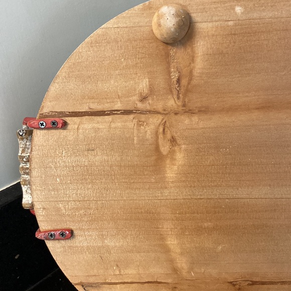 Tray HOLLY BERRY INN Christmas Holiday Wood Chippy White Beaded Farmhouse - Picture 9 of 10